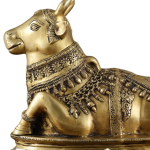 Brass Nandi Statue | 16.5" x 20" x 9" | 19.50 kg | Vintage Antique Tone | Traditional Hindu Temple Bull Sculpture | Sacred Art | Jaipurio